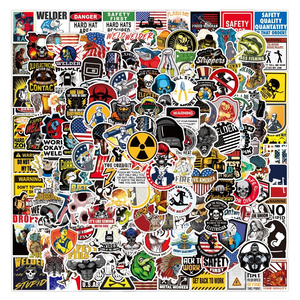 150-200 best selling cross border helmets electricians graffiti stickers waterproof luggage skateboards front helmet stickers