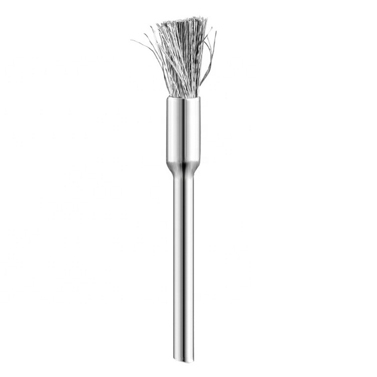 Factory 5cm Stainless Steel Pen Shape Polishing Mini Cleaning Brush