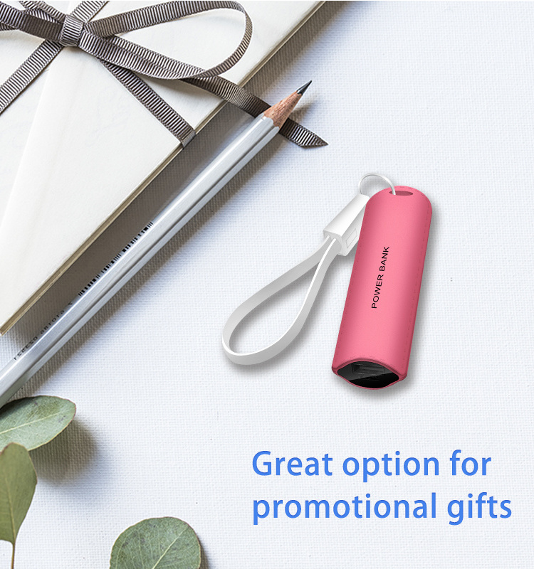 Promotion Cute Keychain Portable Mobile Charger 2600mah Mini Power Bank Custom Logo for Advertising Promotional Gift