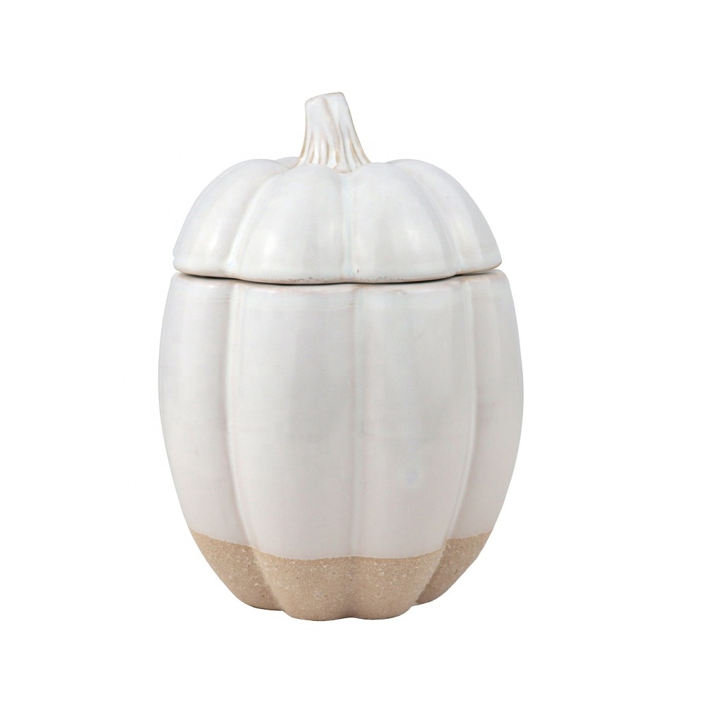 Luxury Home Decoration Fall Candle Soy Wax Pumpkin Shaped Ceramic Jar Scented Candles Wholesale