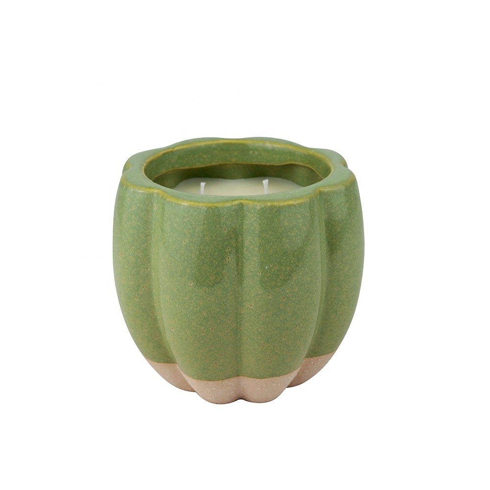 Luxury Home Decoration Fall Candle Soy Wax Pumpkin Shaped Ceramic Jar Scented Candles Wholesale