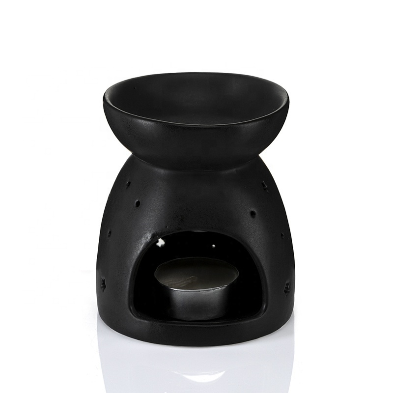 Custom Simple Fashion Home Miniature Portable Black Ceramic Aromatherapy Oil or Wax Burners