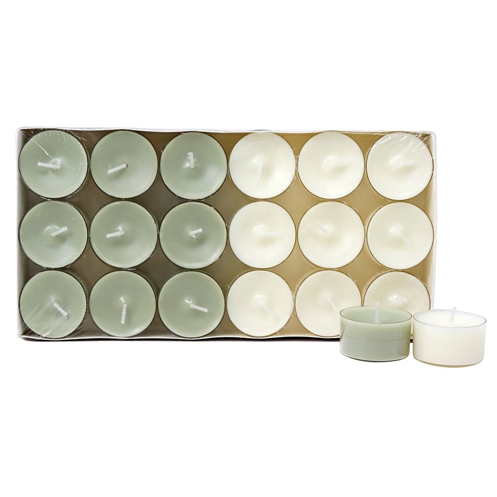 Vietnam Factory Custom 18-pack Candles Tea  Light Plastic Case Paraffin Wax Tealight Scented Candles