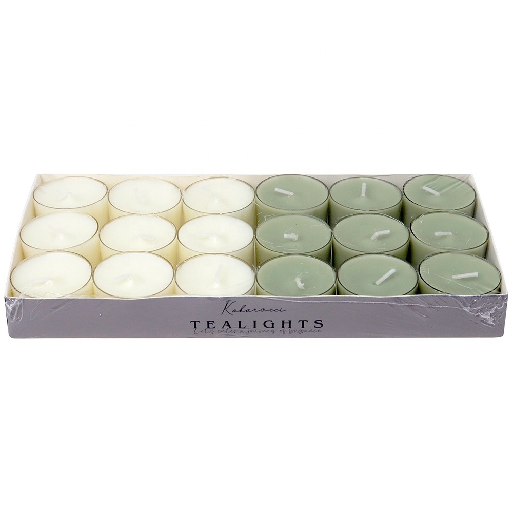 Vietnam Factory Custom 18-pack Candles Tea  Light Plastic Case Paraffin Wax Tealight Scented Candles