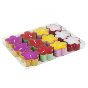 Custom Romantic Decoration Candles Set 15g*12  Colorful Mini Plastic Jar Flower Tealight Scented Candles