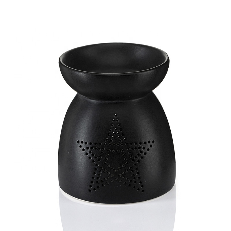 Custom Simple Fashion Home Miniature Portable Black Ceramic Aromatherapy Oil or Wax Burners