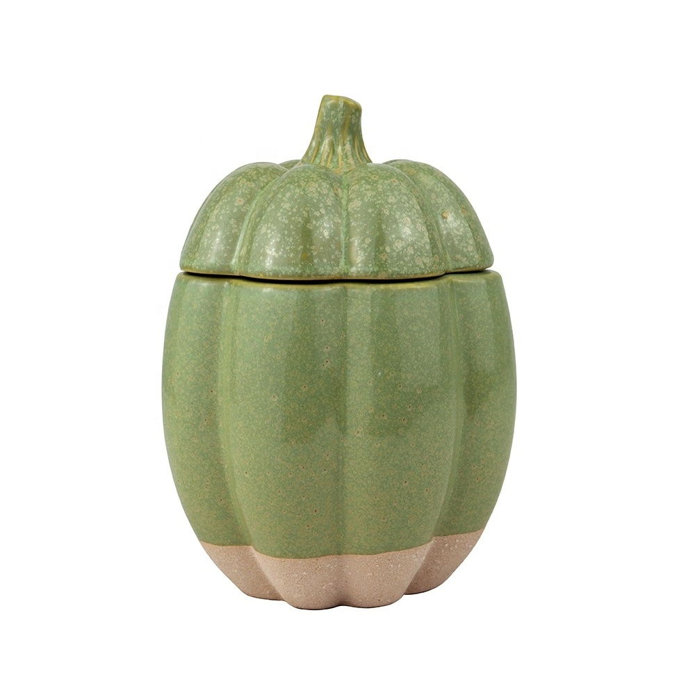 Luxury Home Decoration Fall Candle Soy Wax Pumpkin Shaped Ceramic Jar Scented Candles Wholesale