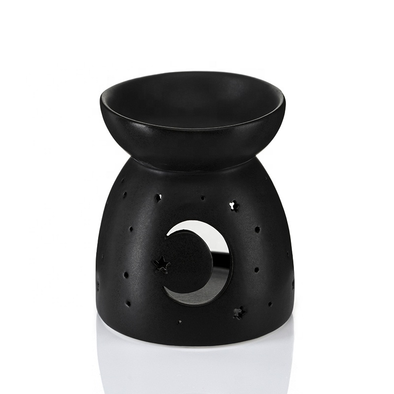 Custom Simple Fashion Home Miniature Portable Black Ceramic Aromatherapy Oil or Wax Burners