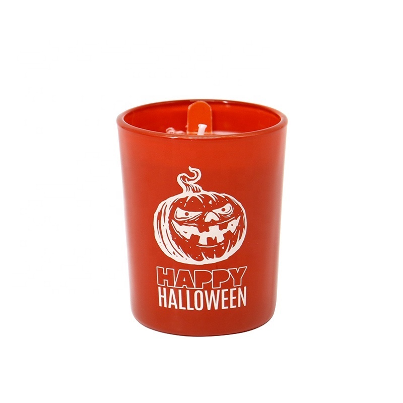 OEM Custom 2.5oz Small Glass Jar Holiday Candles Paraffin Wax Soy Wax Blend  Scented Candle for Halloween Parties