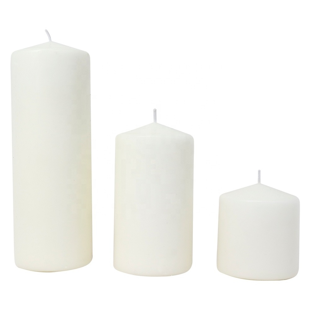 Wholesale Religious Candles Pillar Bulk Order Paraffin Wax White Pillar Candles Unscented 3