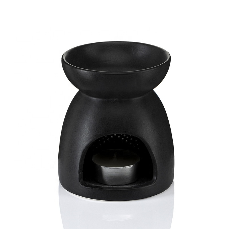 Custom Simple Fashion Home Miniature Portable Black Ceramic Aromatherapy Oil or Wax Burners