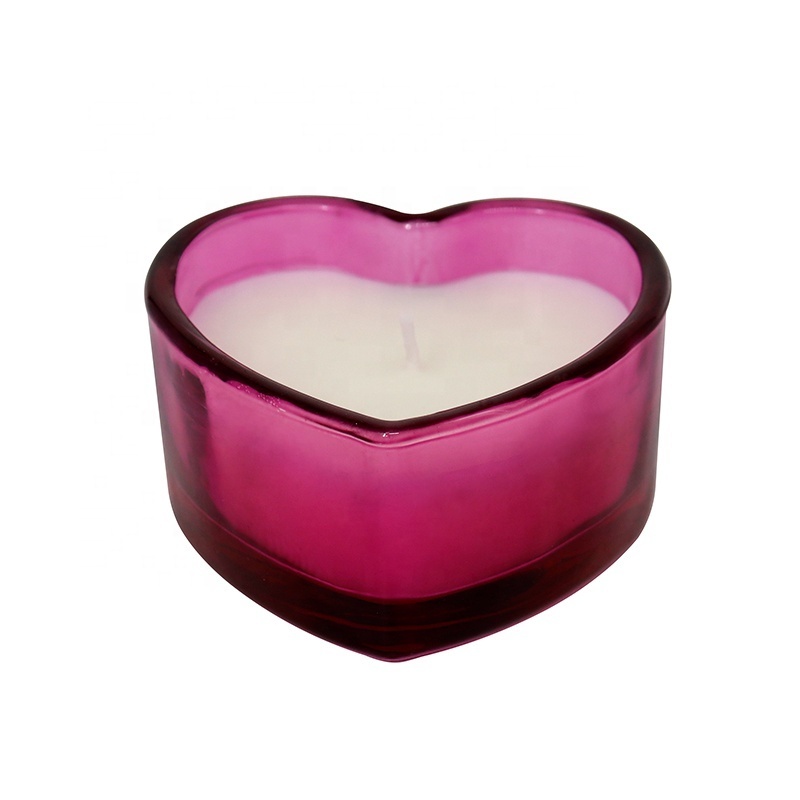 Romantic Heart Shaped Glass Jar Candle OEM Custom Soy Blend Wax Valentine's Day Scented Candle