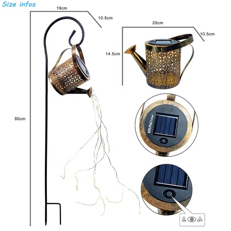 New Outdoor Plaza Square Patio Villa Courtyard Garden Decoration Lights Solar Kettle Watering Landscape Lamp Kettle Solar Light