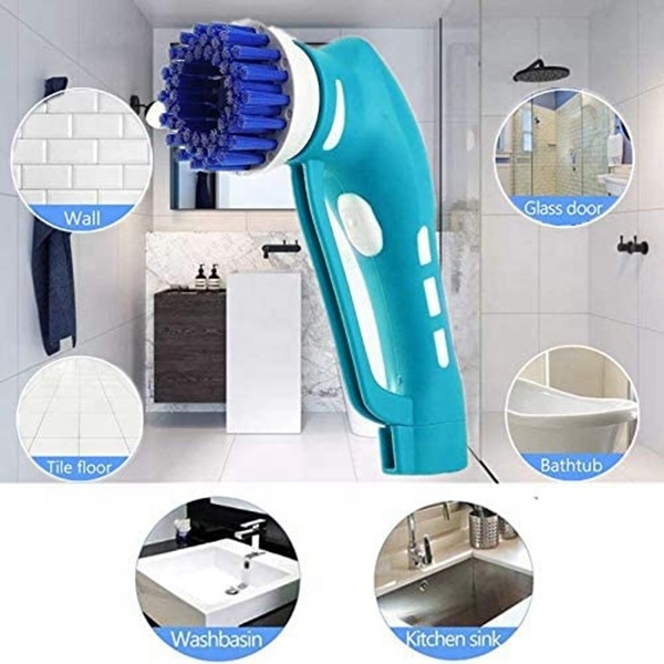 Cordless Electric Power Cleaning Scrubber with 4 Spin Scrubber Brushes Heads for Tiles Showers Bathroom Windows Kitchen Car