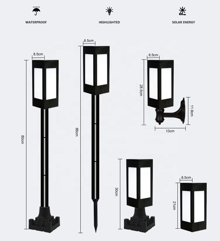 Hot Selling New LED Solar Power Light Outdoor Garden Lawn Pillar Gate Lamp Holiday Celebration Light Solar Lighting