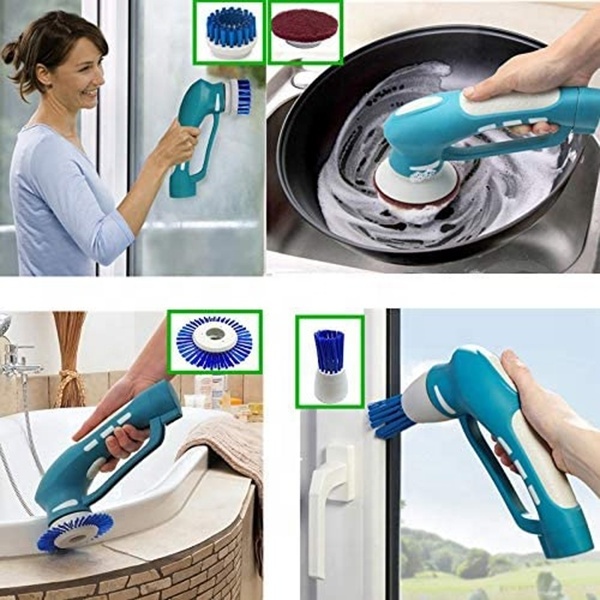 Cordless Electric Power Cleaning Scrubber with 4 Spin Scrubber Brushes Heads for Tiles Showers Bathroom Windows Kitchen Car