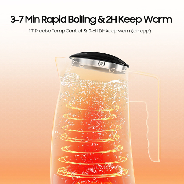 Hotel Home Use Stainless Steel Tea Maker 1.25L Hot Water Boiler Smart Electric Kettle Temperature Control