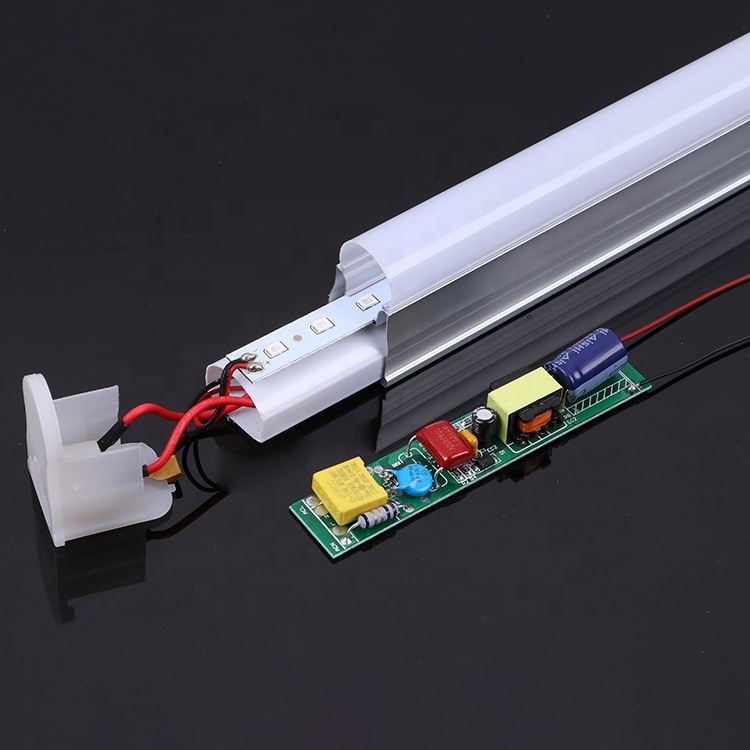 High lumen Aluminum + PC Fluorescent lamp fixture wholesale 9w 14w 18w 24w t5 led tube lamps