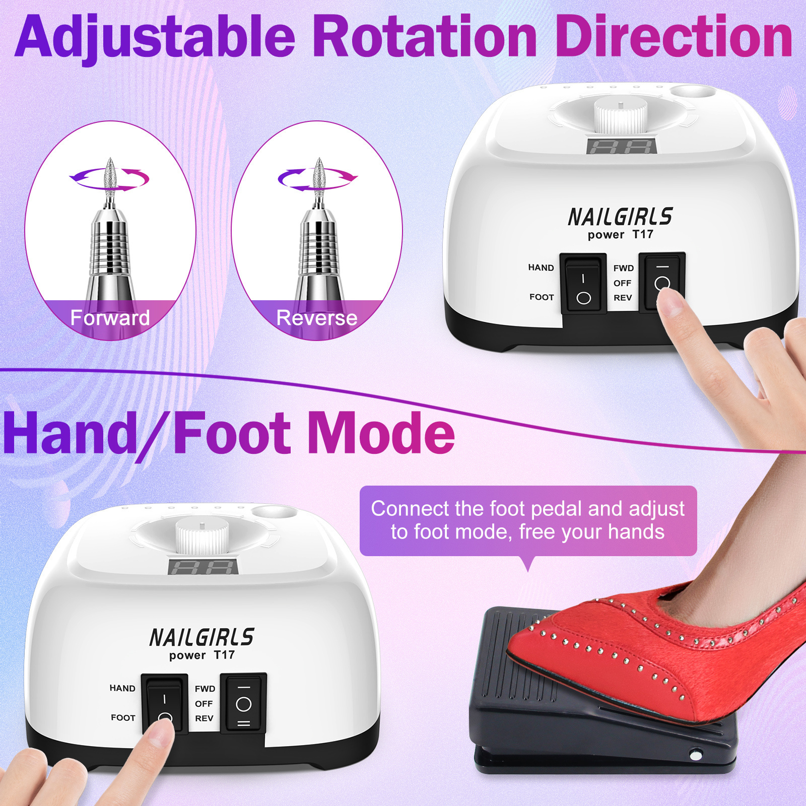 2024 Best Seller Professional Electric 60w High Speed Nails Drill Machine Strong Manicure 35000 rpm Nail Drill