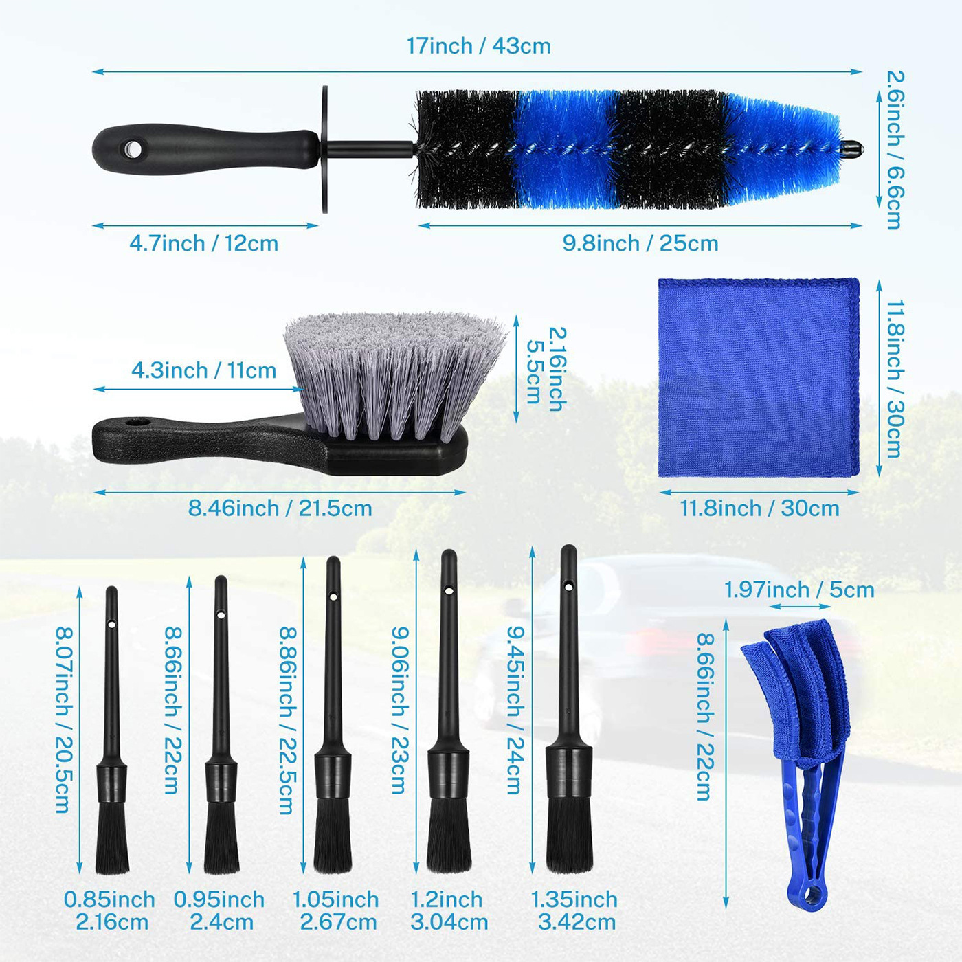 Wheel Cleaning Brush for Cars, Furniture, Apparel, Shoes, Bags and Accessories