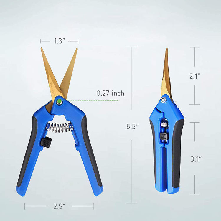 Safety Lock blue hand pruner Garden Scissors titanium garden tools for cutting trees/flowers/fruit.