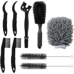 9pcs car wash brush Bike Cleaning Tool Set Bicycle Clean Brush Kit for Bike Tire Chain Sprocket Corner Fit for Motorcycle Bikes