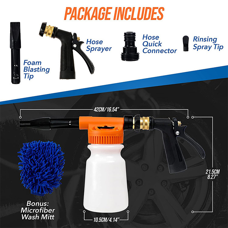 2 Pcs car wash set Car Wash Foam Gun and Microfiber Wash Mitt Car Foam Sprayer foam cannon for pressure washer