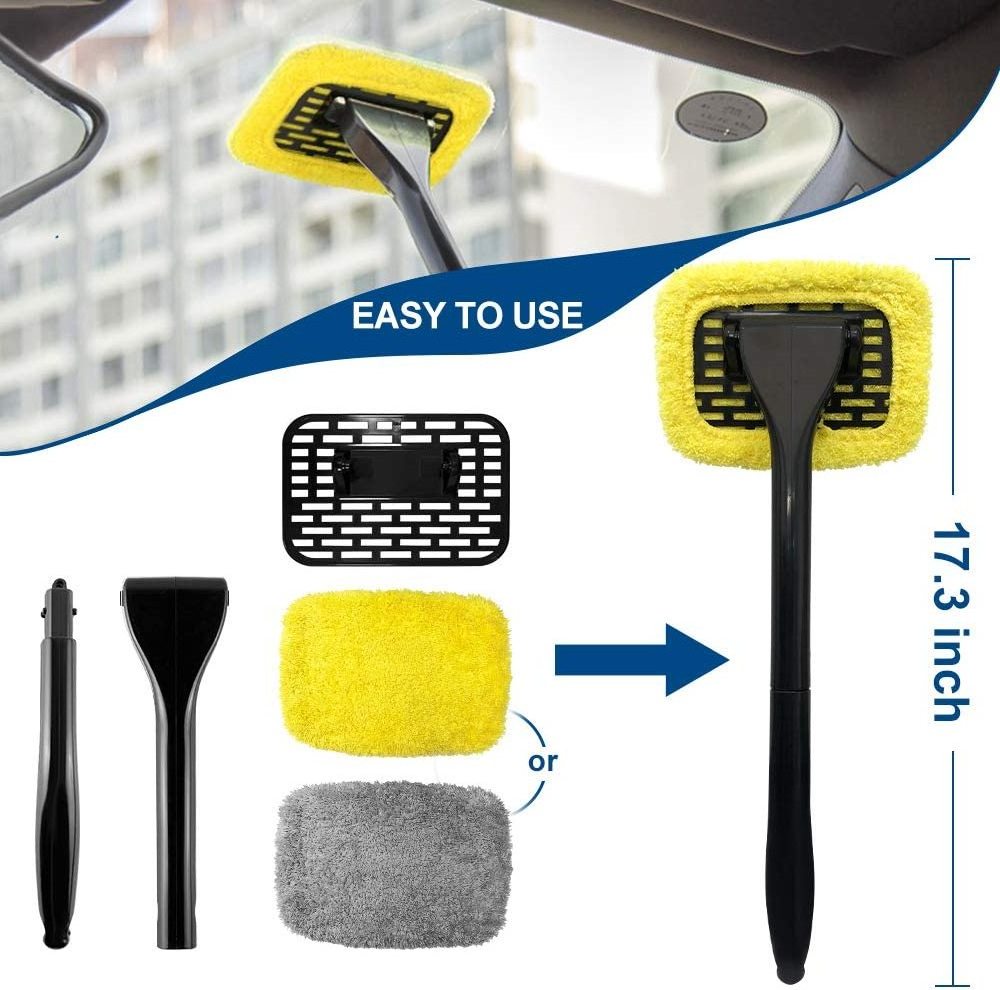 car window cleaning kit windshield cleaner tool glass cleaner tablets brushes Set with long handle and Spray Bottle