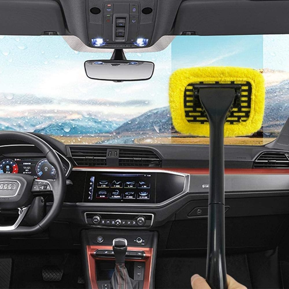 car window cleaning kit windshield cleaner tool glass cleaner tablets brushes Set with long handle and Spray Bottle