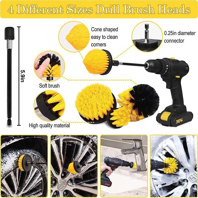 27Pcs Car interior Detailing Kit Auto Detailing Drill Brush Set car cleaning equipment and tools wash & care products