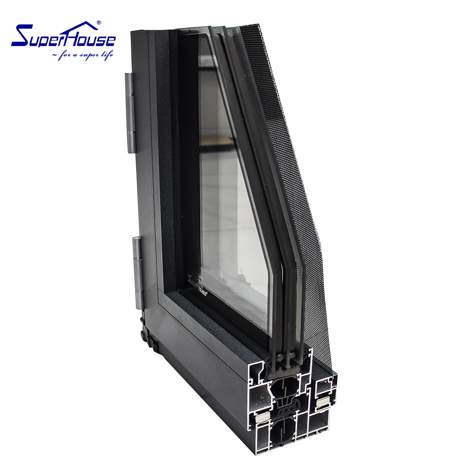 Nfrc Certified China aluminium Window Manufacture Modern Large Glass Narrow Frame Slim Bathroom Windows