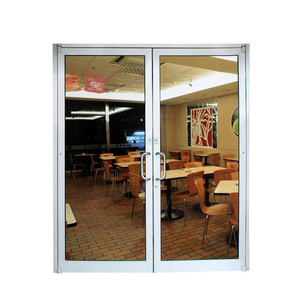 Restaurant Hinged Door Double Glass Entry Swing Aluminum Commercial Doors For Sale