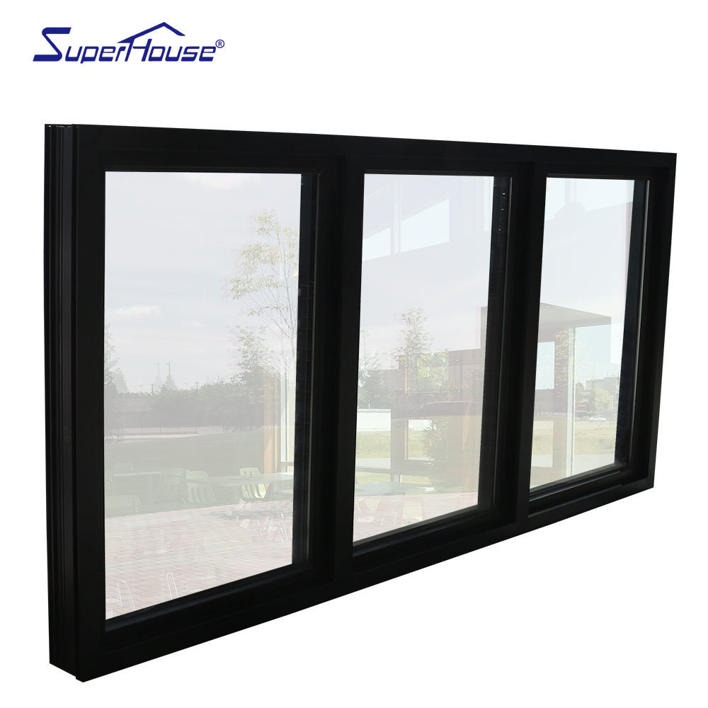 Hurricane Impact Modern Design Storefront Windows Factory Price Aluminum Frame Fix Window Double Glazed Fixed Windows