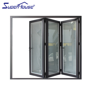 Superhosue Bulletproof double glazing exterior accordion doors with locks