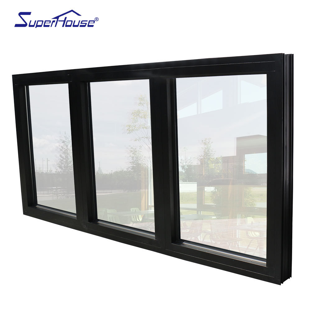 Hurricane Impact Modern Design Storefront Windows Factory Price Aluminum Frame Fix Window Double Glazed Fixed Windows