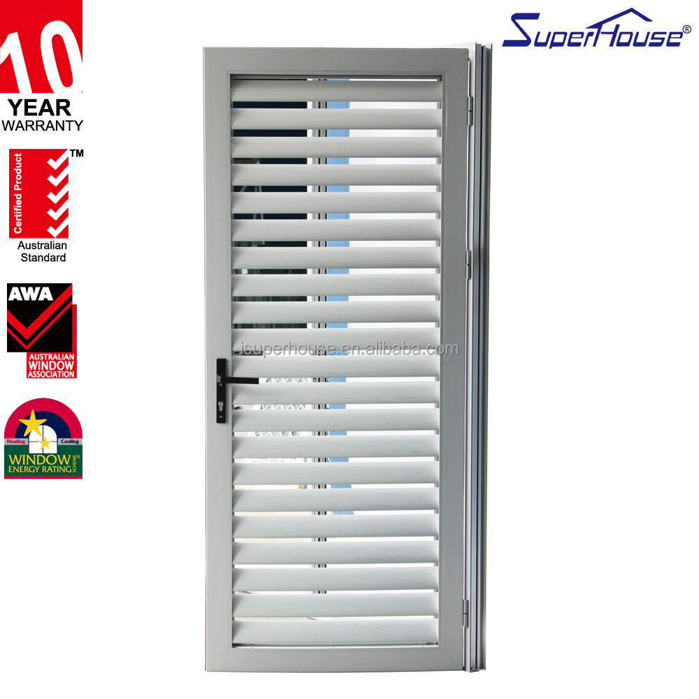 superhouse bullet proof sliding glass doors Economical exterior aluminium louver swing out door