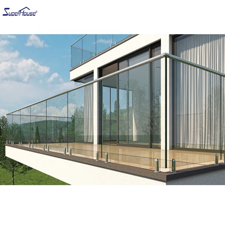 Superhouse Frameless Balustrade Glass Railing 12-13.52mm Swimming Pool Glass Fence Deck Pool Glass Spigots Balustrade