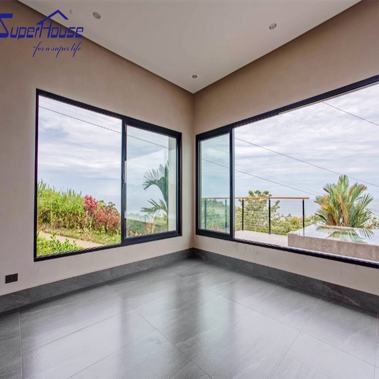 Florida Caribbean luxury villa windows hurricane impact customized color design aluminium sound proof windows and doors