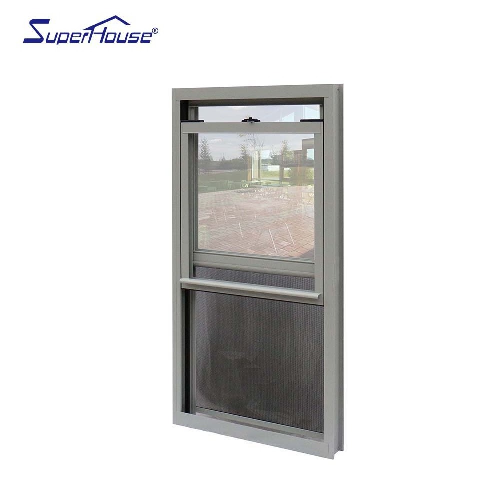 Vertical Double Pane Aluminum Up Down Sliding Window Double Hung Windows With Screen