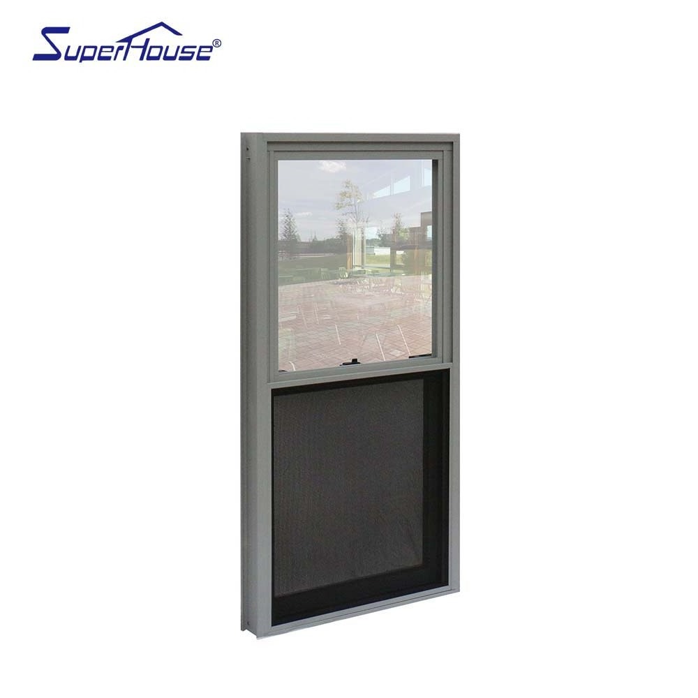 Vertical Double Pane Aluminum Up Down Sliding Window Double Hung Windows With Screen