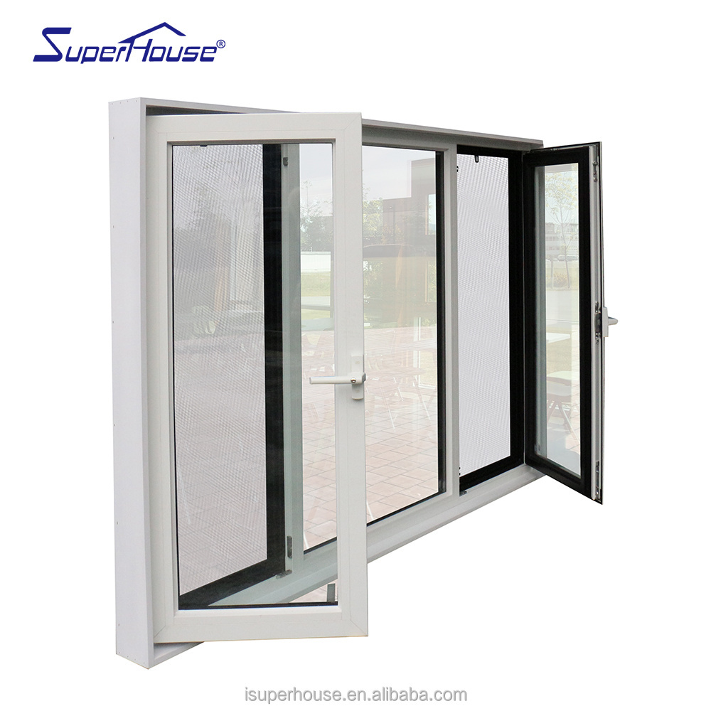 Superhouse AS2047 NFRC standard hurricane impact casement aluminum profile windows and door