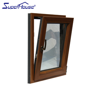 Superhouse Sound Proof Aluminum Clad Wood Window with Double Glazed Glass Aluminium Doors and Windows Thermal Break Vertical