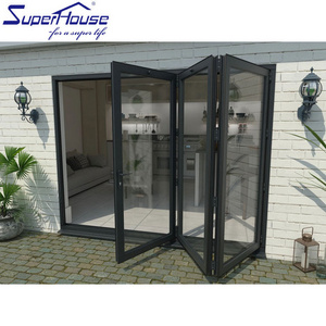 Accordion Door Patio Folding Doors Superhouse American Hot Sale NFRC Certificate Aluminium Bi-fold Door Glass Foldable Modern