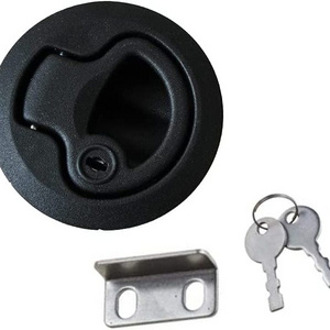 Flush Pull Hatch Latch Round Slam Latch for RV Boat Deck 1/4" Door Cabinet Door Locking Style Marine Flush Pull Latch Black