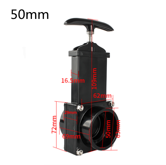 High quality 50 63 75mm Black RV Caravan Motorhome Water Gate Valve RV accessories