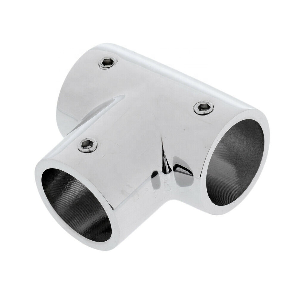 ISURE MARINE Boat Rail 90 Degree Rail Fitting Stainless Steel Tee Marine Hardware Fitting