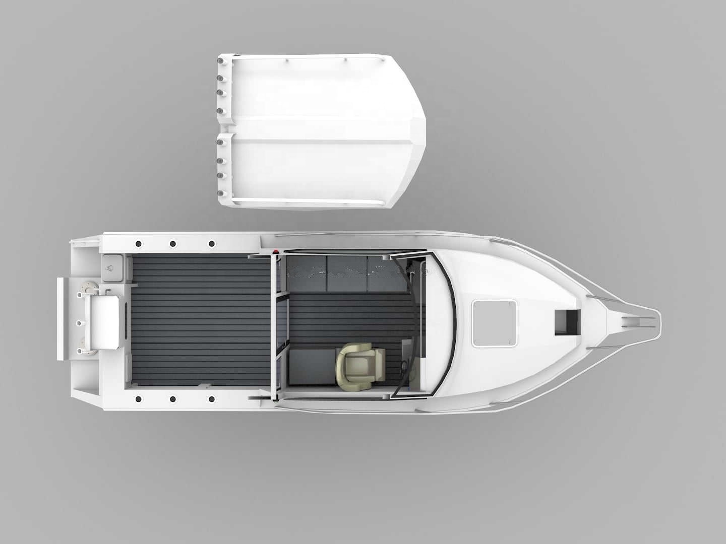 Boat 7.5m/25ft fishing vessel Speed Profisher with Full Enclosed Cabin Aluminum Boat for Fishing from Isure marine