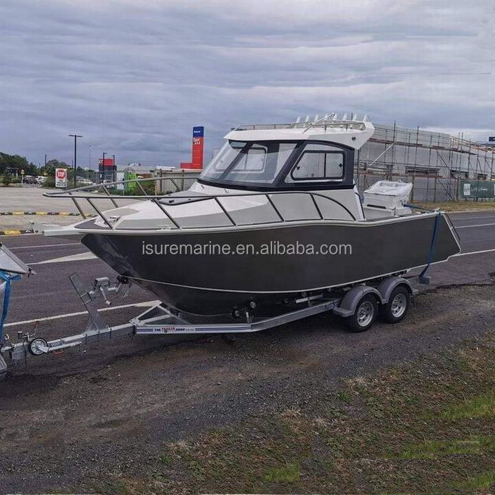 Boat 7.5m/25ft fishing vessel Speed Profisher with Full Enclosed Cabin Aluminum Boat for Fishing from Isure marine