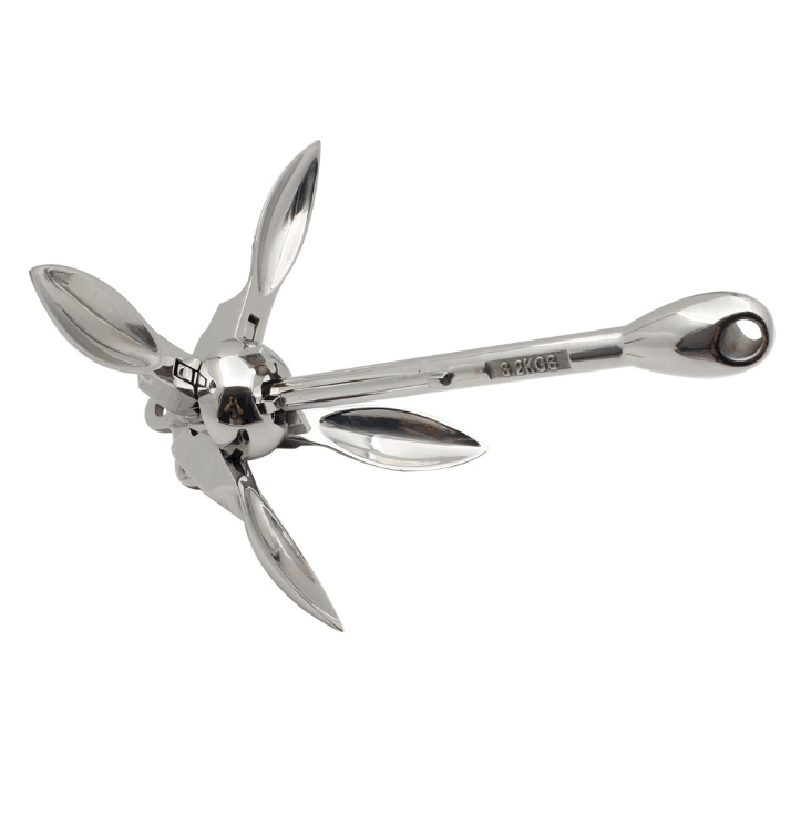 stainless steel folding anchor/boat anchors/folding boat anchor with four tines ISURE marine accessories 5kg 10kg 3.2kg 1.5kg