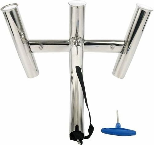 3 Tube Stainless Steel 316 Kite Fishing Gunnel Mount Trident Triple Outrigger Rod Holder From Isure Marine Made In China